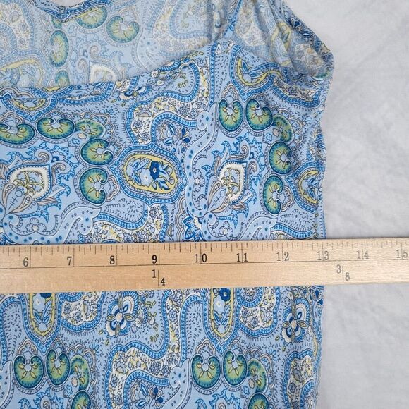 Vntg Y2K Gap Slip Dress Womens 2 Blue Rayon Paisley Strappy Whimsy Fairy - Picture 13 of 16
